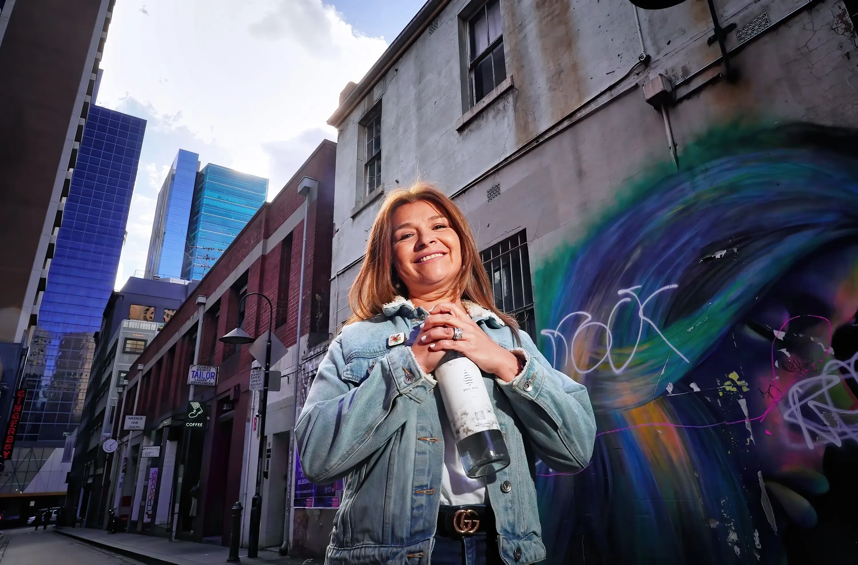 A Pure Mist representative photographed in a Melbourne laneway