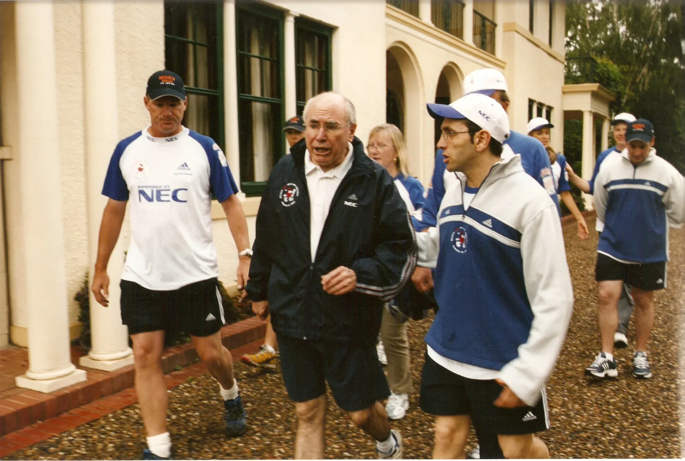 Walkers setting out at the start of a leg